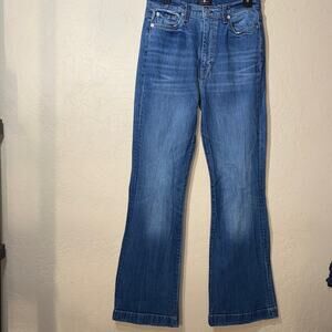7 For All Mankind Dojo high-rise flared women's jeans in a blue wash size 29
